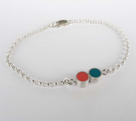 Pont.vero Silver Bracelet – Turquoise and salmon