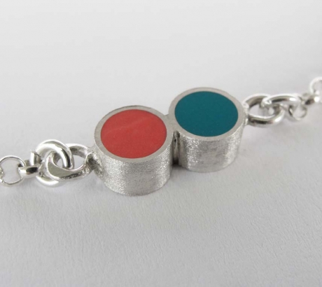 Pont.vero Silver Bracelet – Turquoise and salmon