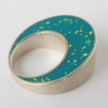 Double sided ring – turquoise and green