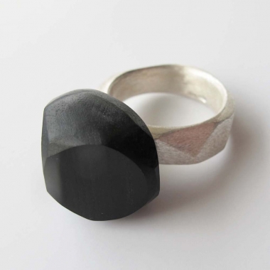 Ring with Ebony Wood