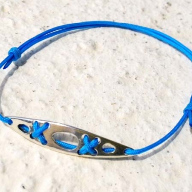 Sea kayak silver bracelet - turquoise