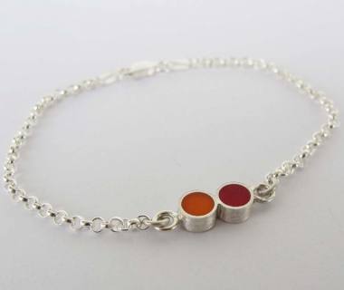 Pont.vero Silver Bracelet – Pink - Orange