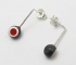Red Oxidised Mini Hemisphere Earrings