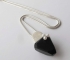Ebony Silver Necklace with Pearls