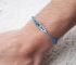 Sea kayak silver bracelet – oxidized, turquoise