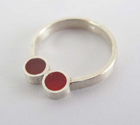 Pont.vero Ring – pink-red, size: 55, US7.25