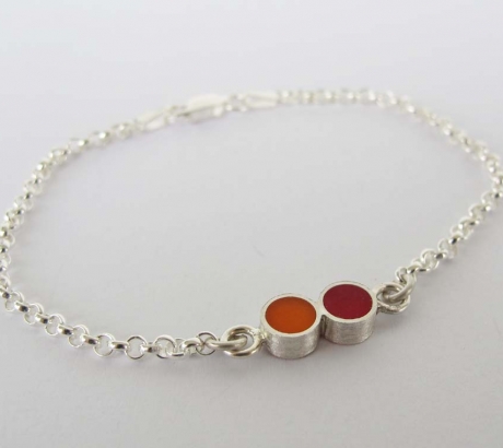 Pont.vero Silver Bracelet – Pink - Orange