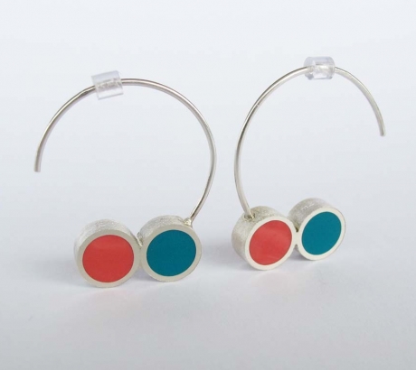 Pont.vero earrings – turquoise and salmon
