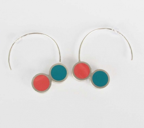 Pont.vero earrings – turquoise and salmon