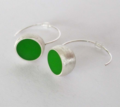 Green Hemisphere Earrings