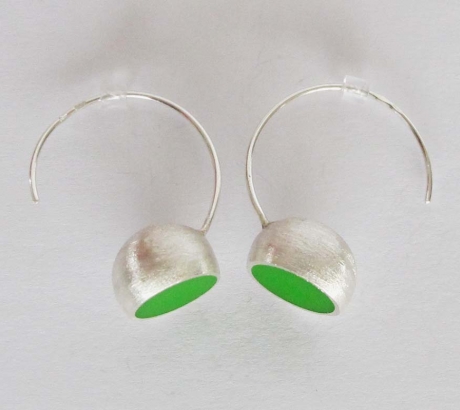 Green Hemisphere Earrings