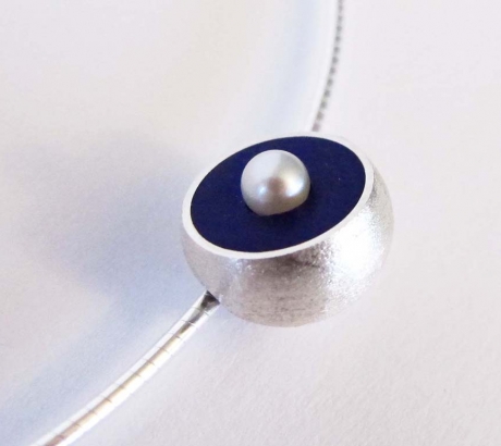Purple Hemisphere Necklace with Pearl