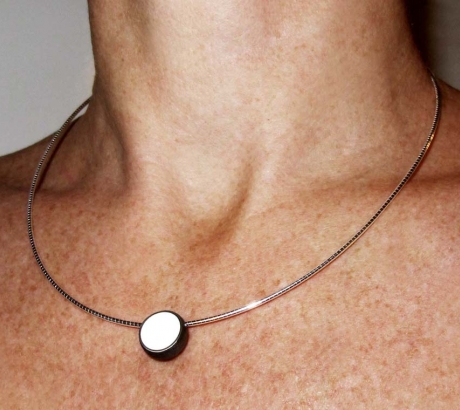 Black and White Hemisphere Necklace