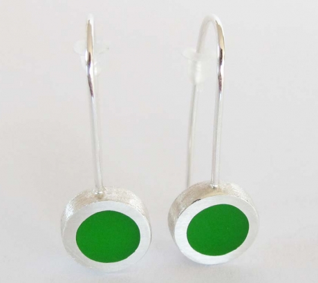 Zöld kör alakú fülbevaló
