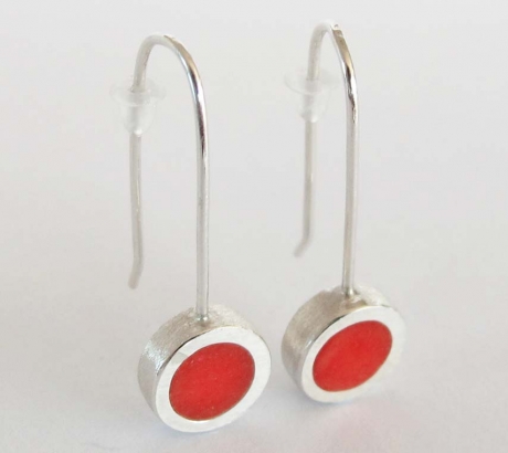 Red Circle shape Earrings