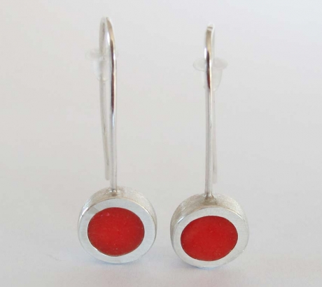 Red Circle shape Earrings
