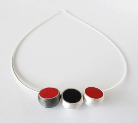 3 Hemisphere Red and Black Necklace