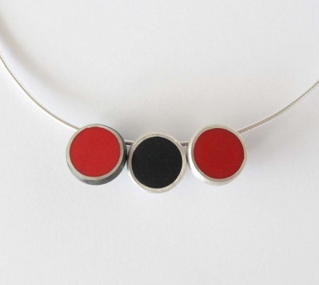 3 Hemisphere Red and Black Necklace