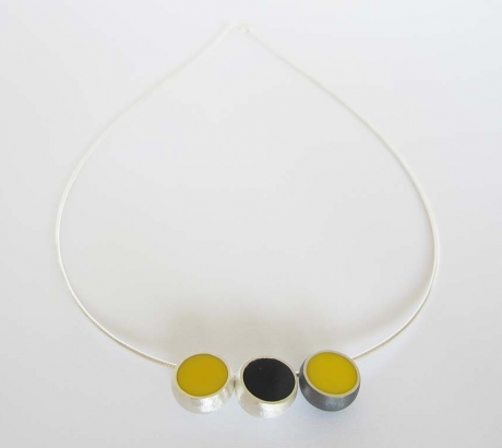 3 Hemisphere Yellow and Black Necklace