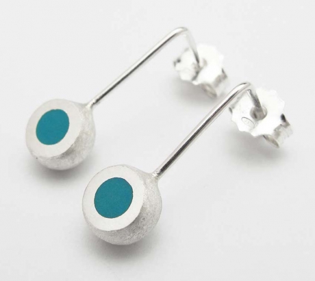 Tuquoise Mini Hemisphere Earrings