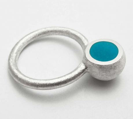 Türkiz félgömb gyűrű