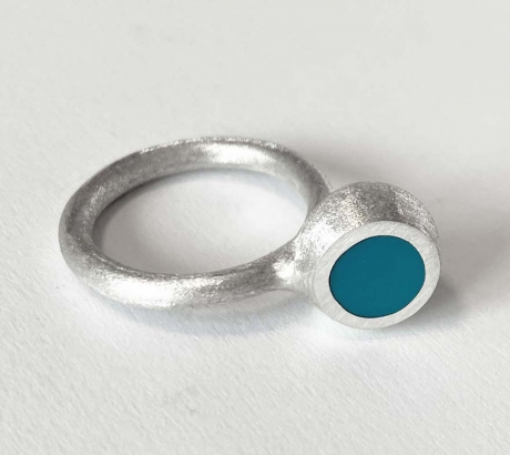 Türkiz félgömb gyűrű No.2