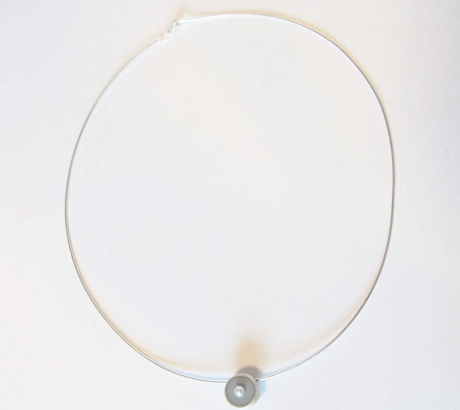 Light Blue Hemisphere Necklace with Pearl