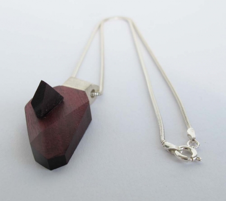 Amaranth Wood Silver Necklace