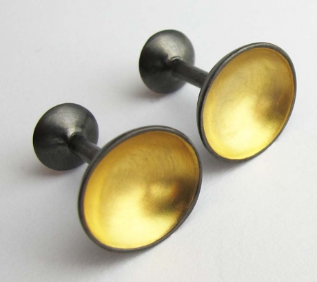 Gold Moon Cufflinks - Black rhodium plated