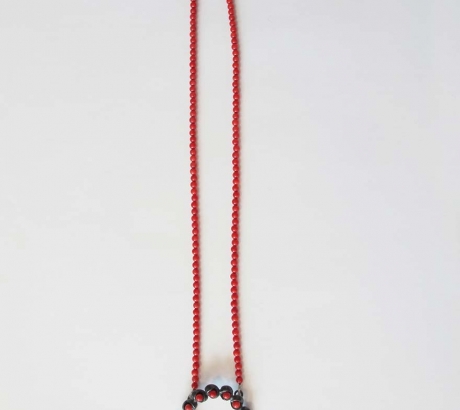 Bud necklace with corals and pearl