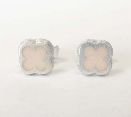 Mini Powder Cherry Flower Earrings