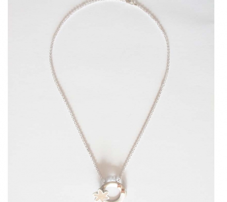 Cherry Flower Necklace with Pearl – No.2