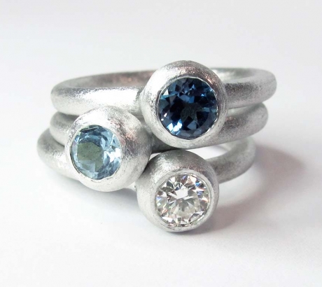 Minimál sky blue topáz gyűrű