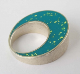 Double sided ring – turquoise and green