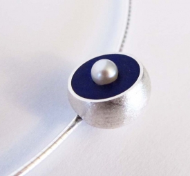 Purple Hemisphere Necklace with Pearl