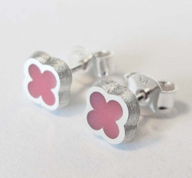 Mini Pink Cherry Flower Earrings