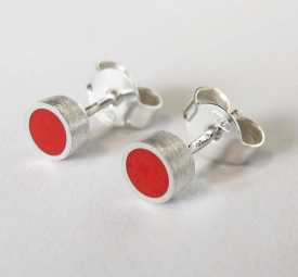 Mini Red Stud Earrings