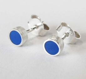 Mini Blue Stud Earrings