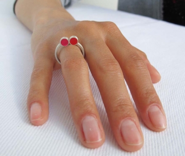Pont.vero gyűrű – piros-pink, méret:55