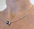 Black Hemisphere Necklace with Pearl