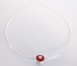 Red Hemisphere Necklace with Pearl