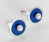 Blue Stud Earrings with freshwater pearls