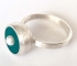Turquoise Hemisphere Ring with Pearl