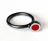 Red Oxidised Hemisphere Ring