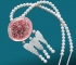 Pink Jellyfish Silver Necklace with Pearls