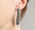 Barokk fekete csepp fülbevaló gyönggyel - hosszú