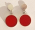 Silver red earrings