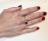 Piros turmalin félgömb gyűrű